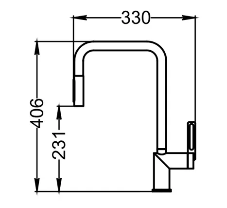 GR-8173, АЛЮМИНИУМ, СМЕСИТЕЛЬ КУХОННЫЙ С ВЫДВИЖНЫМ ИЗЛИВОМ