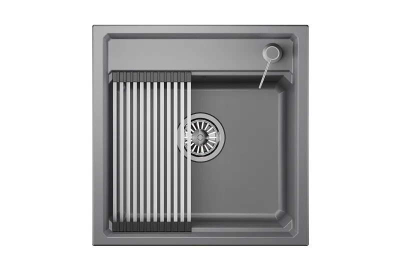 KS-5002, АЛЮМИНИУМ  кухонная мойка, кварц
