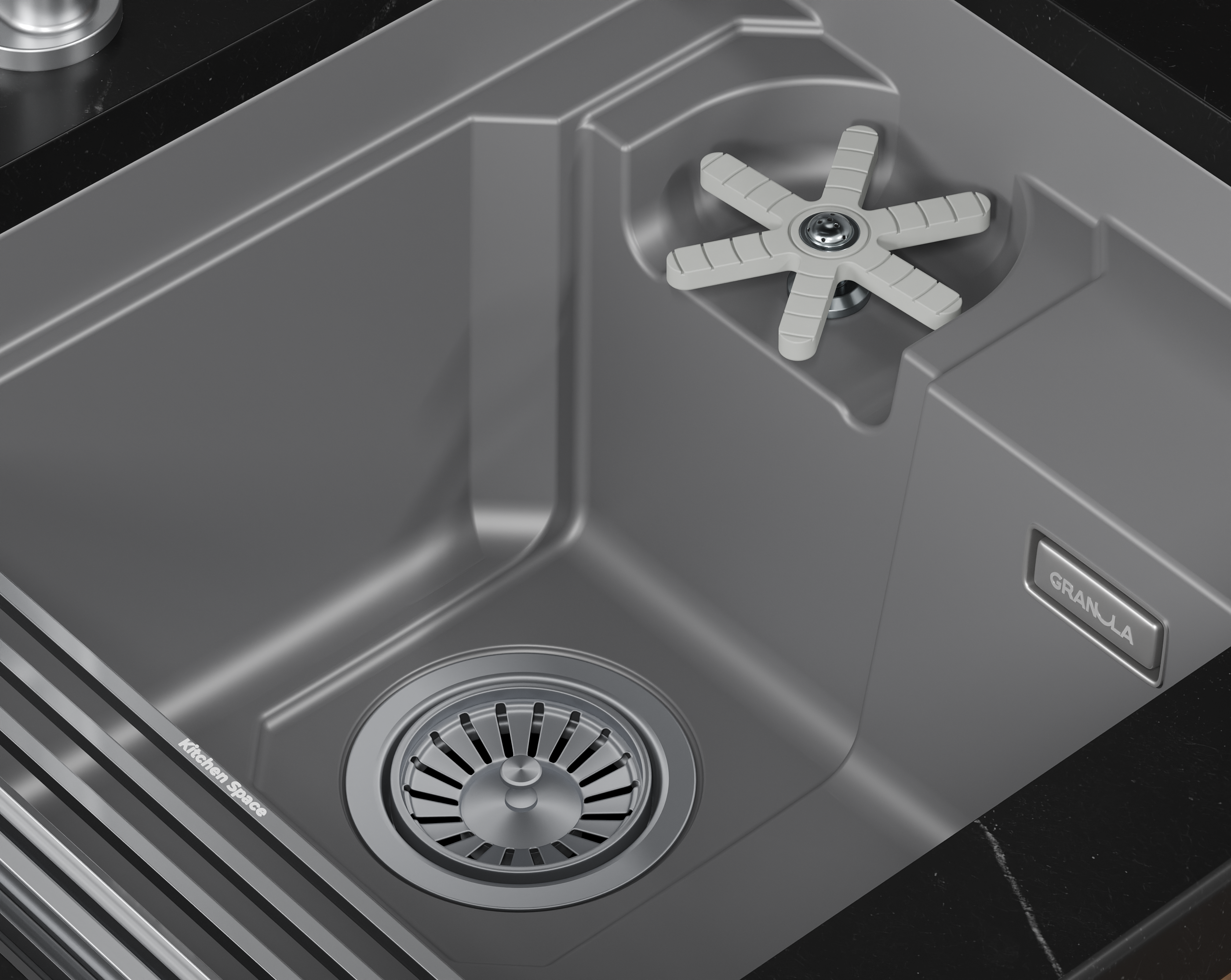 5505RU, АЛЮМИНИУМ, кухонная мойка, кварц KITCHEN SPACE RINZER