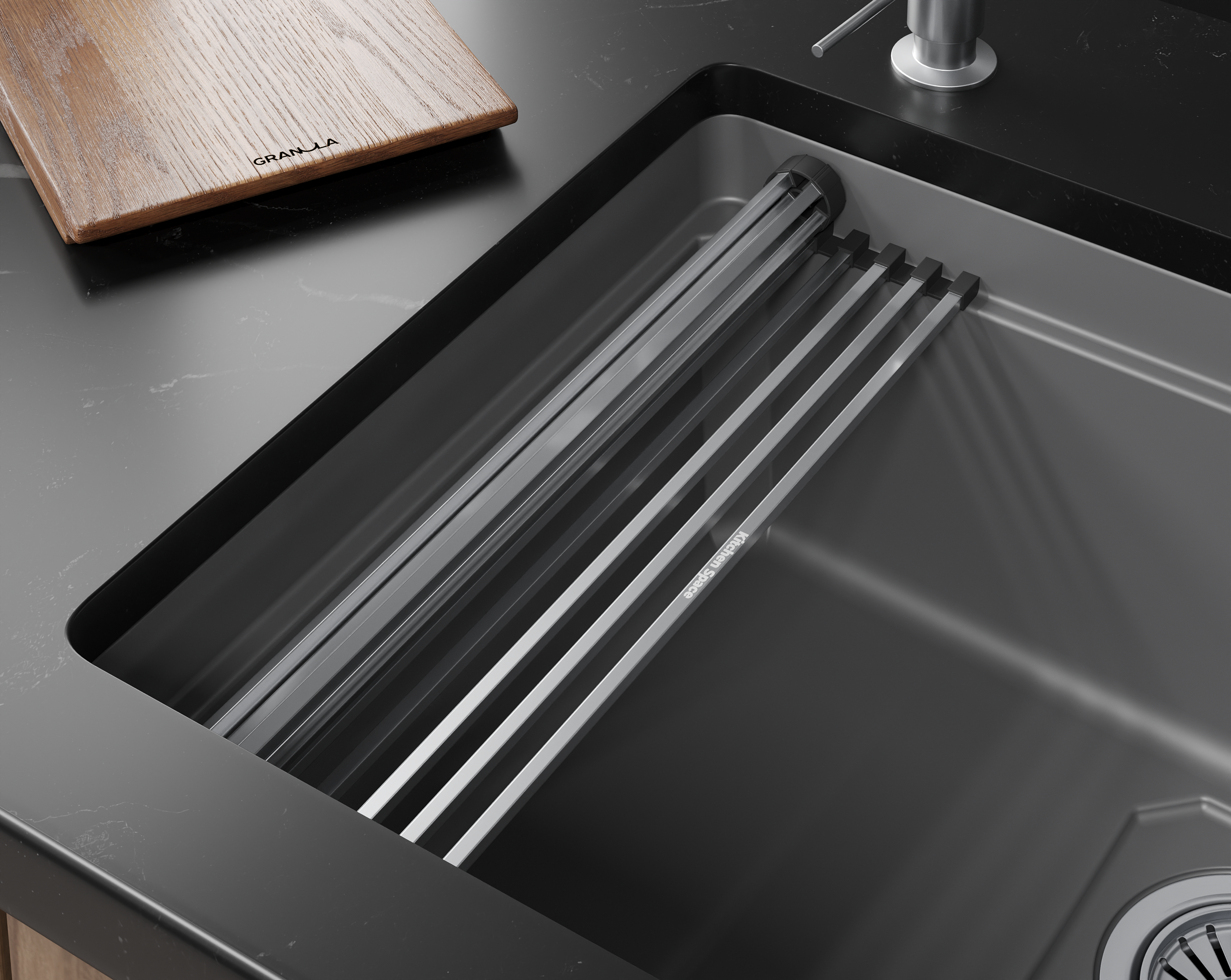 5505RU, АЛЮМИНИУМ, кухонная мойка, кварц KITCHEN SPACE RINZER